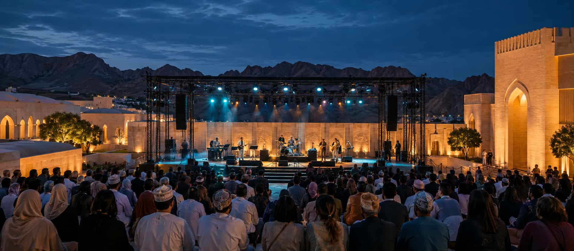 Audience enjoying a live music concert in Oman